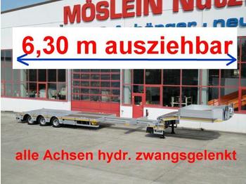 Möslein 3 Achs Tele- Tieflader, ausziehbar 6,3 m, hydr. - Poluprikolica s niskim utovarivačem