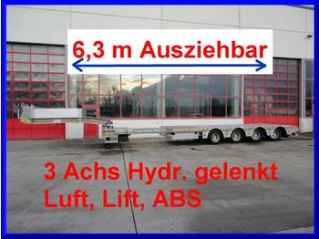 Möslein 4 Achs Tele- Tieflader, ausziehbar 6,3 m, hydr. - Poluprikolica s niskim utovarivačem