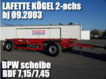 Kögel AWE 18 / LAFETTE 1200 - 1500 mm / BDF 7,15 /7,45 - Transporter kontejnera/ Prikolica s izmjenjivim sanducima