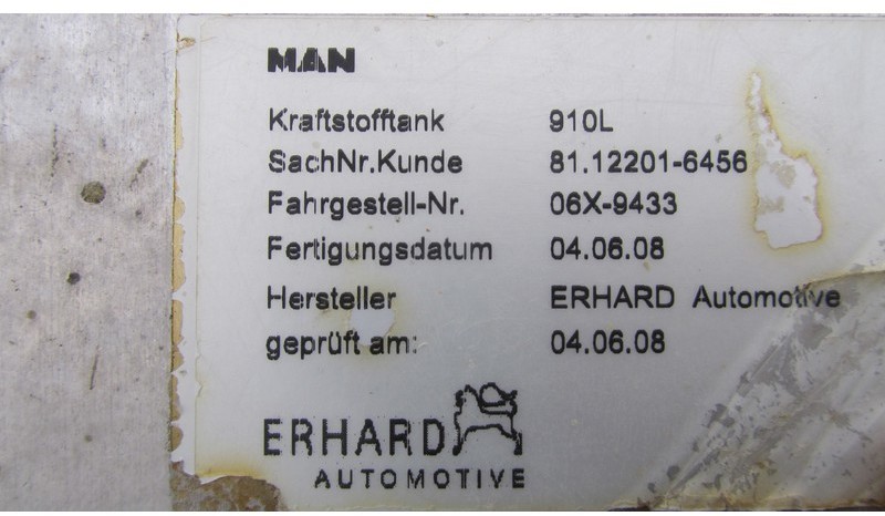 Spremnik goriva MAN 81.12201-6456 910L: slika Spremnik goriva MAN 81.12201-6456 910L